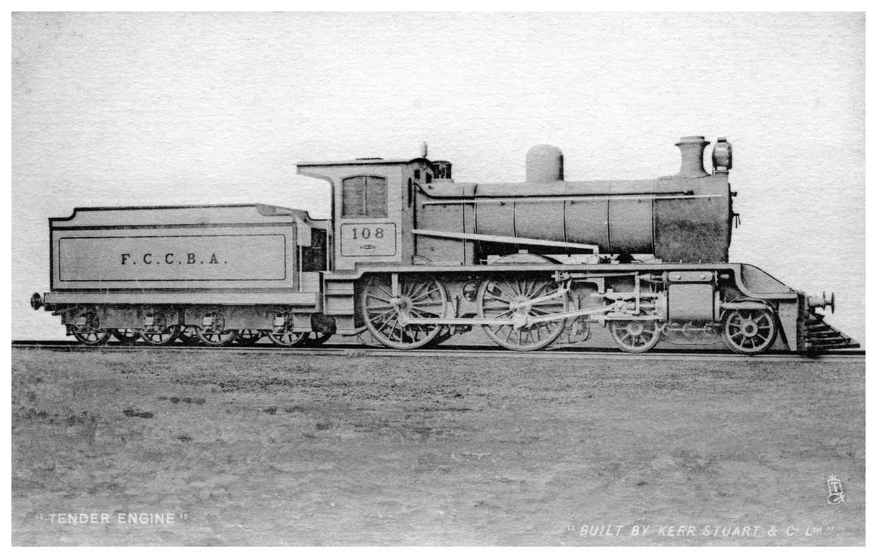 Locomotiva a vapore 4-4-0 tender, costruita da Kerr, Stuart and Co, inizio XX secolo da Raphael Tuck