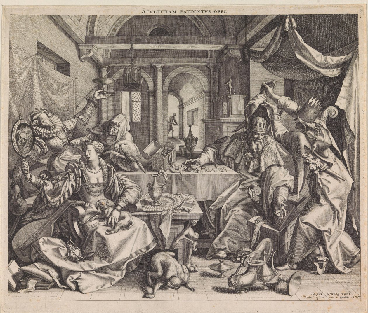 Allegoria della ricchezza, lussuria e stupidità da Raphaël Sadeler (I)