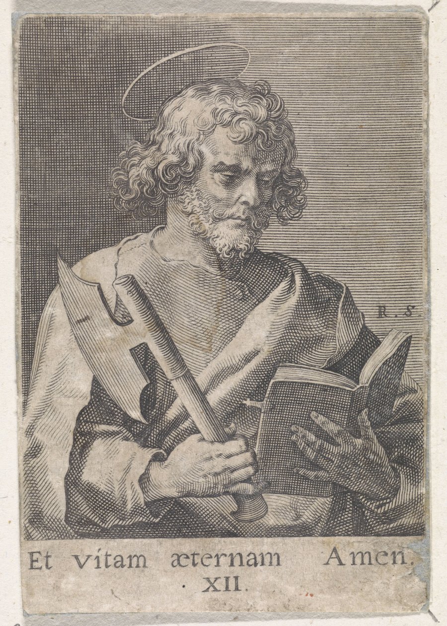 Apostolo Mattia (serie: Cristo, Maria e i dodici apostoli) da Raphaël Sadeler (I)