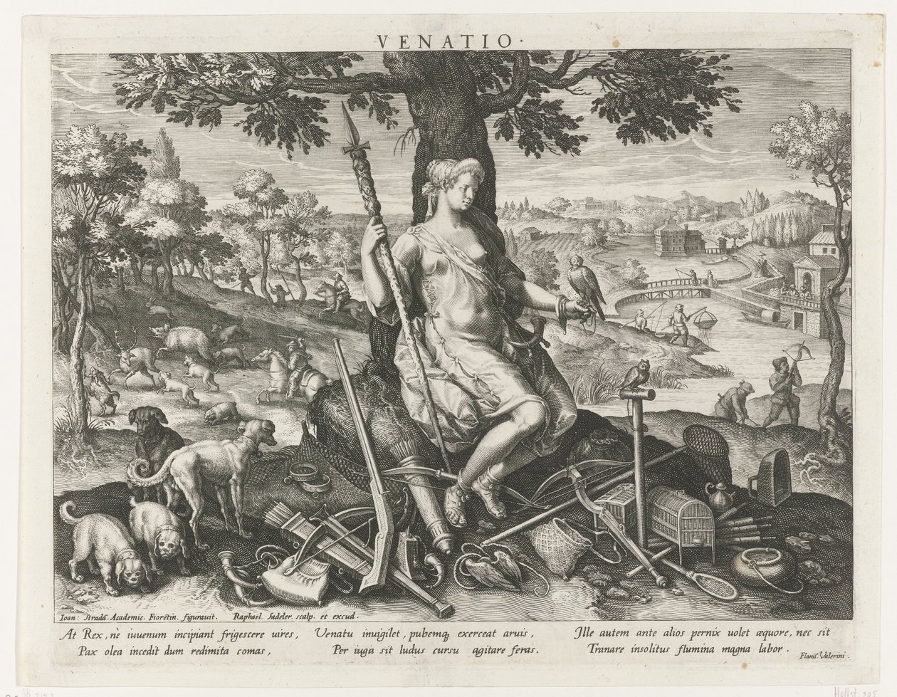 Diana come patrona della caccia da Raphaël Sadeler (I)