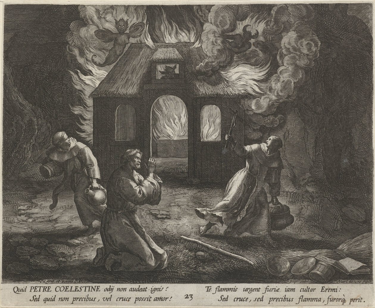San Pietro Celestino come eremita da Raphaël Sadeler (I)