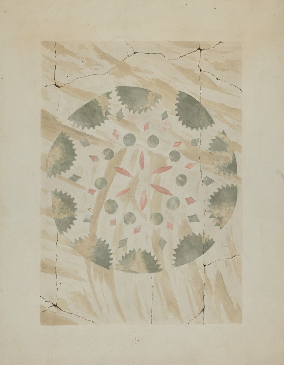 (dettaglio) di parete stencilata, c. 1937 da Ray Holden