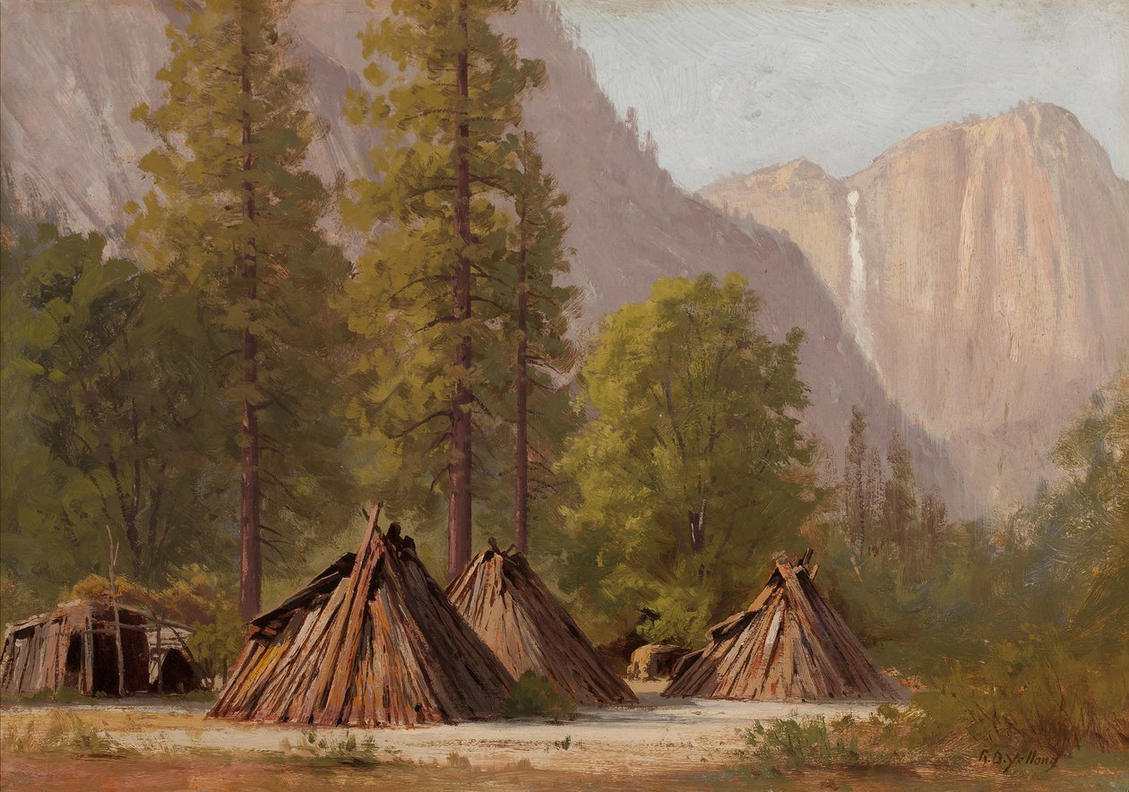 Villaggio indiano di Yosemite, 1874 da Raymond Dabb Yelland