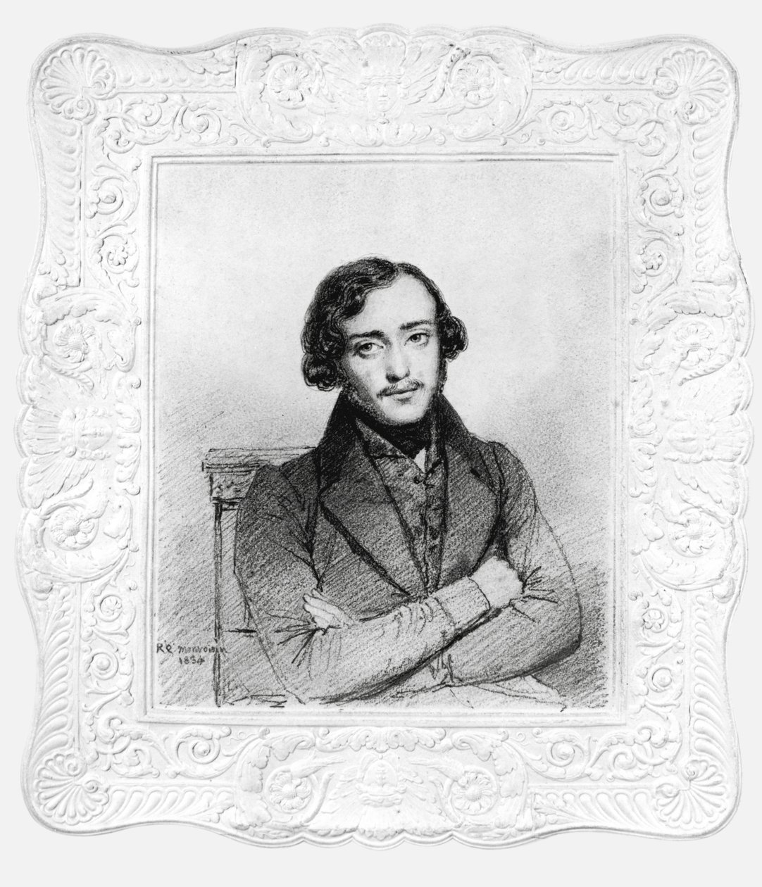Ritratto di Eugene Emmanuel Viollet-le-Duc (1814-79) a 20 anni, 1834 da Raymond Quinsac Monvoisin