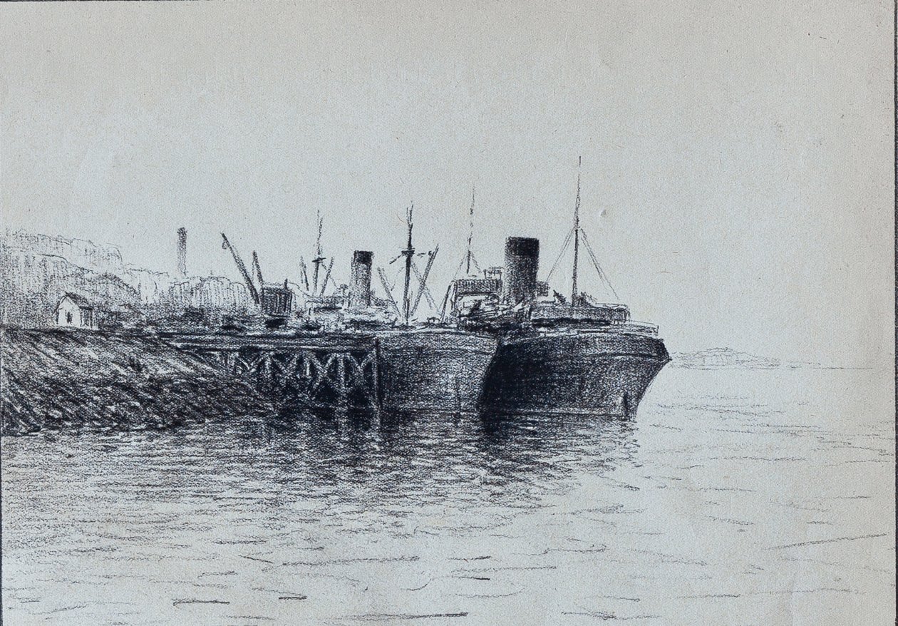 Due barche al molo (Carbone) da Raymond Bonnefon