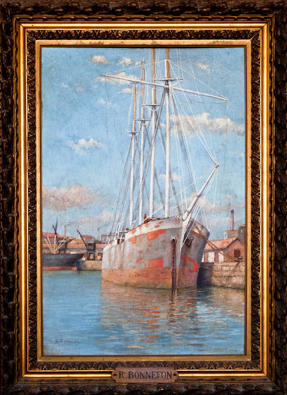 Voilier desarme (olio su legno) da Raymond Bonnefon