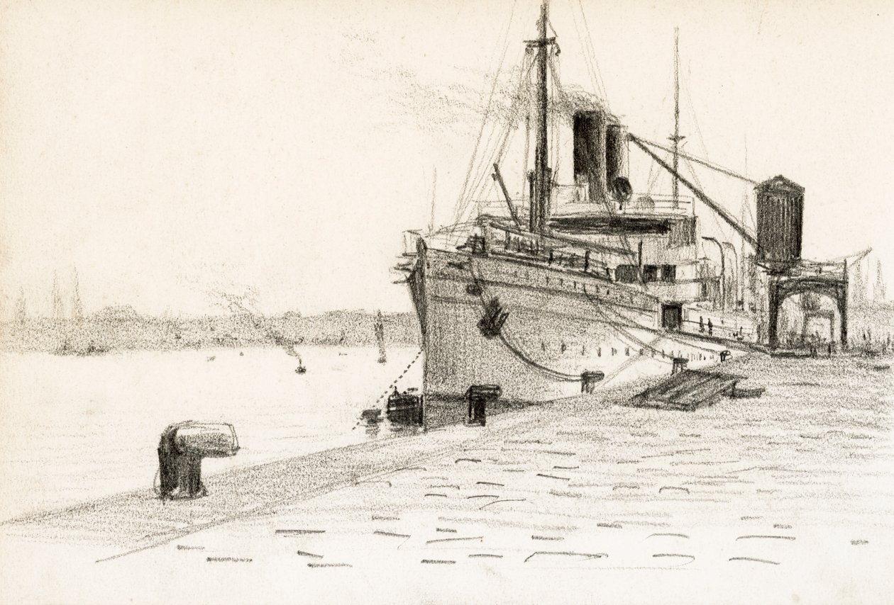 nave da carico ormeggiata nel porto di Bordeaux (carbone) da Raymond Bonnefon