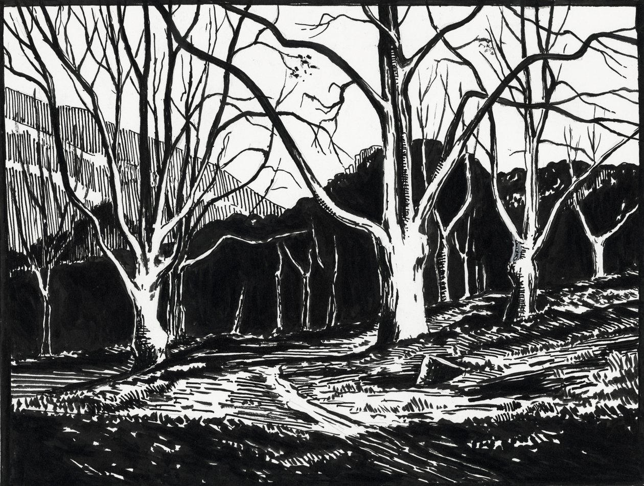 foresta in inverno (linoleografia) da Raymond Bonnefon