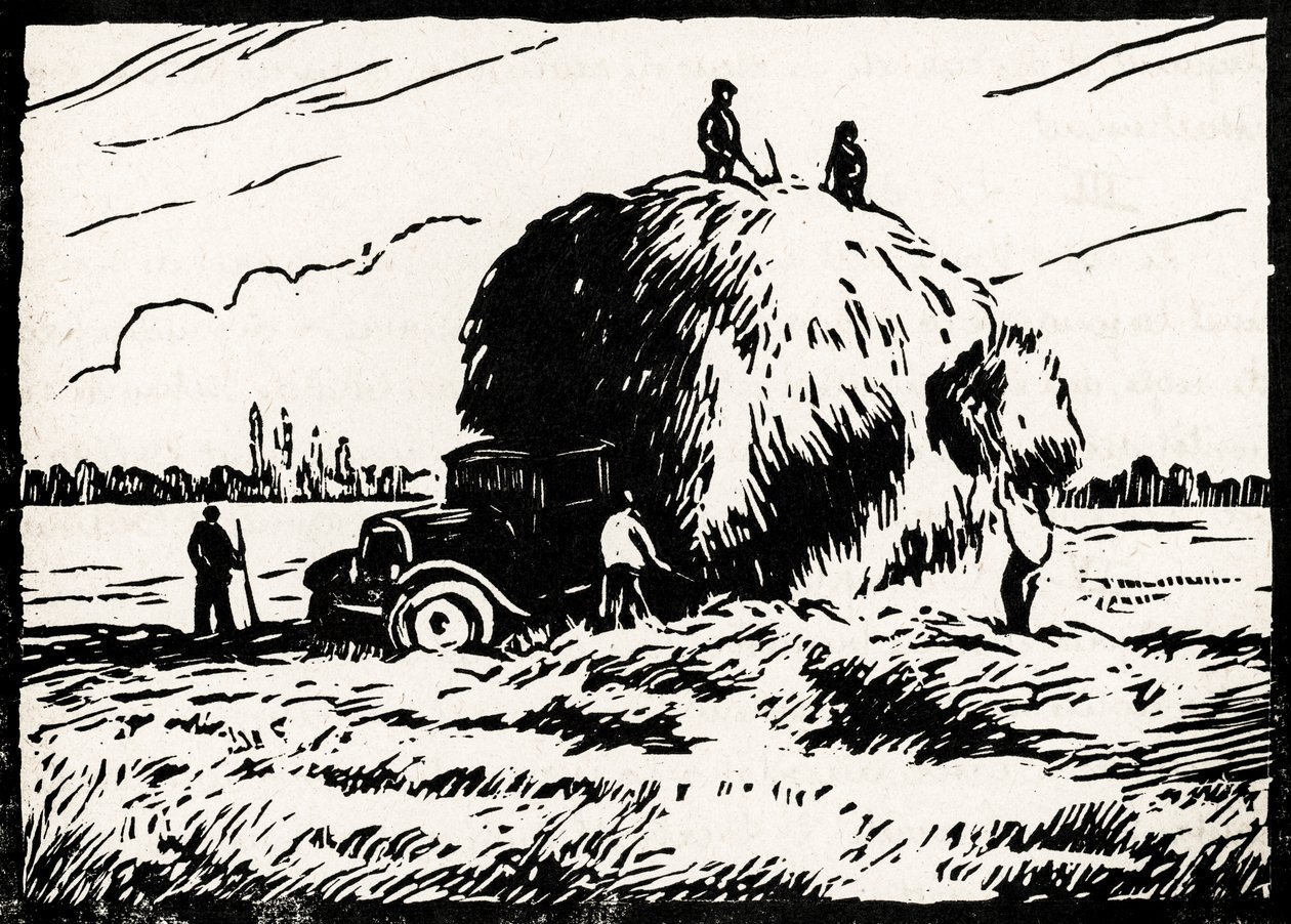 collezione di fieno (linoleografia) da Raymond Bonnefon