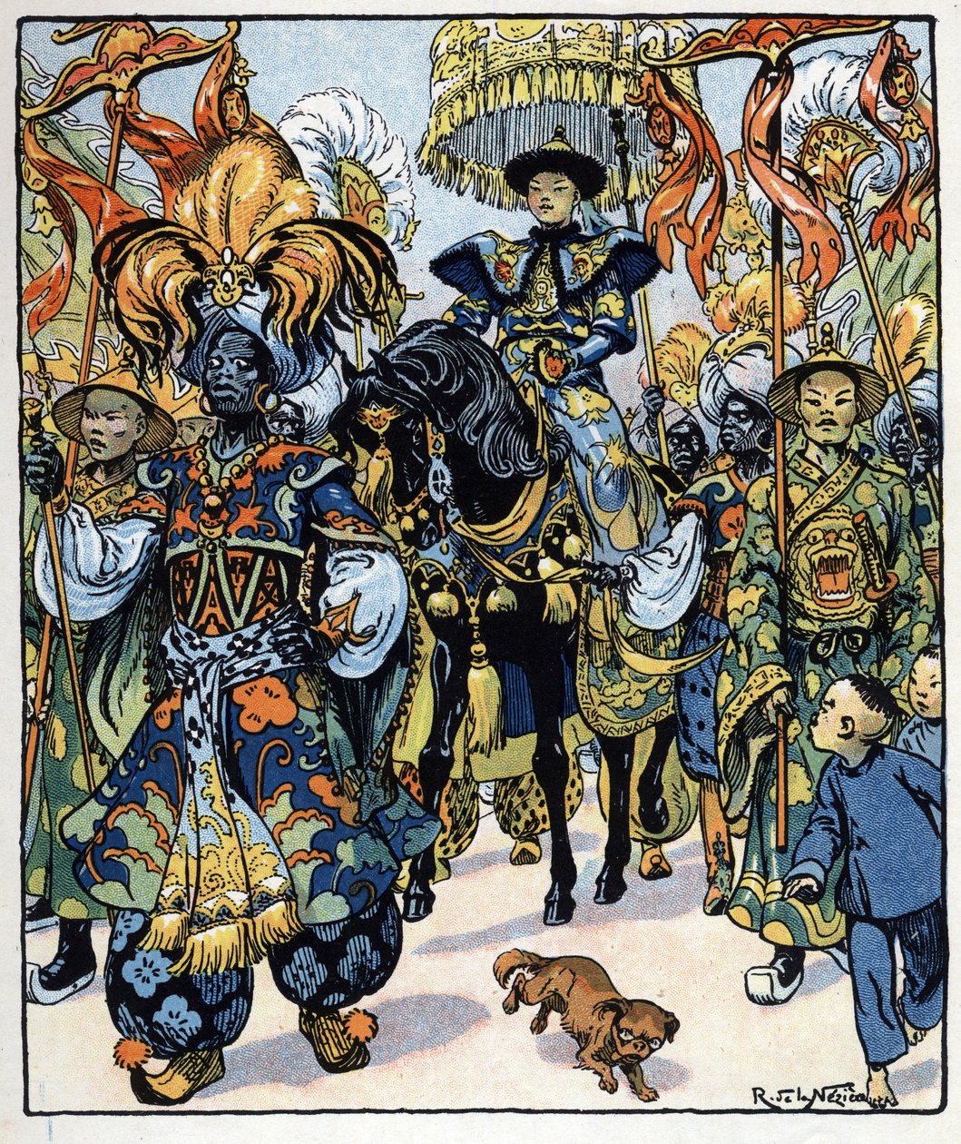 Aladino va al Palazzo del Sultano: illustrazione per il racconto 