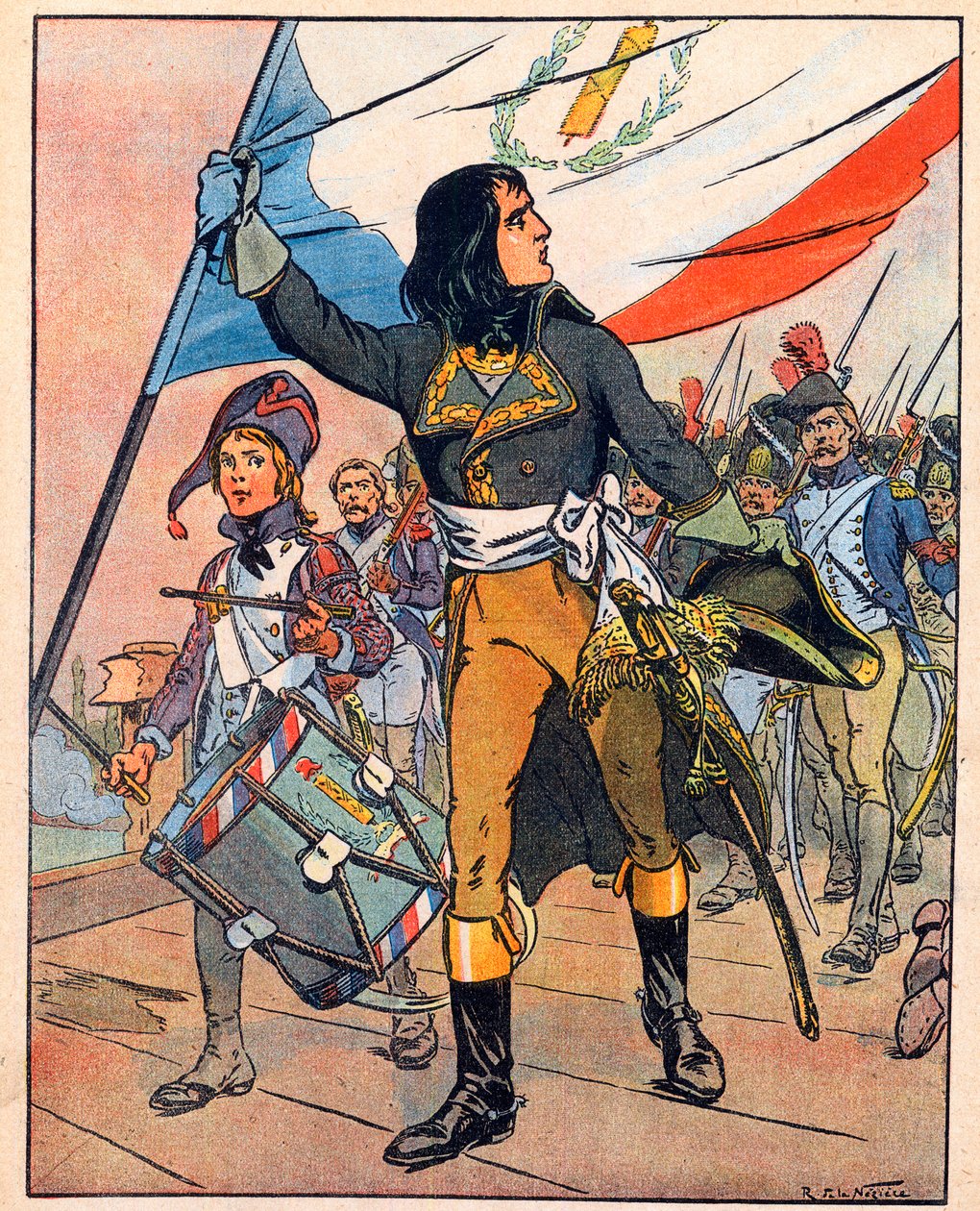 Prima campagna italiana: Napoleone Bonaparte (1769-1821) alla battaglia del ponte di Arcole, novembre 1796, tratto da 