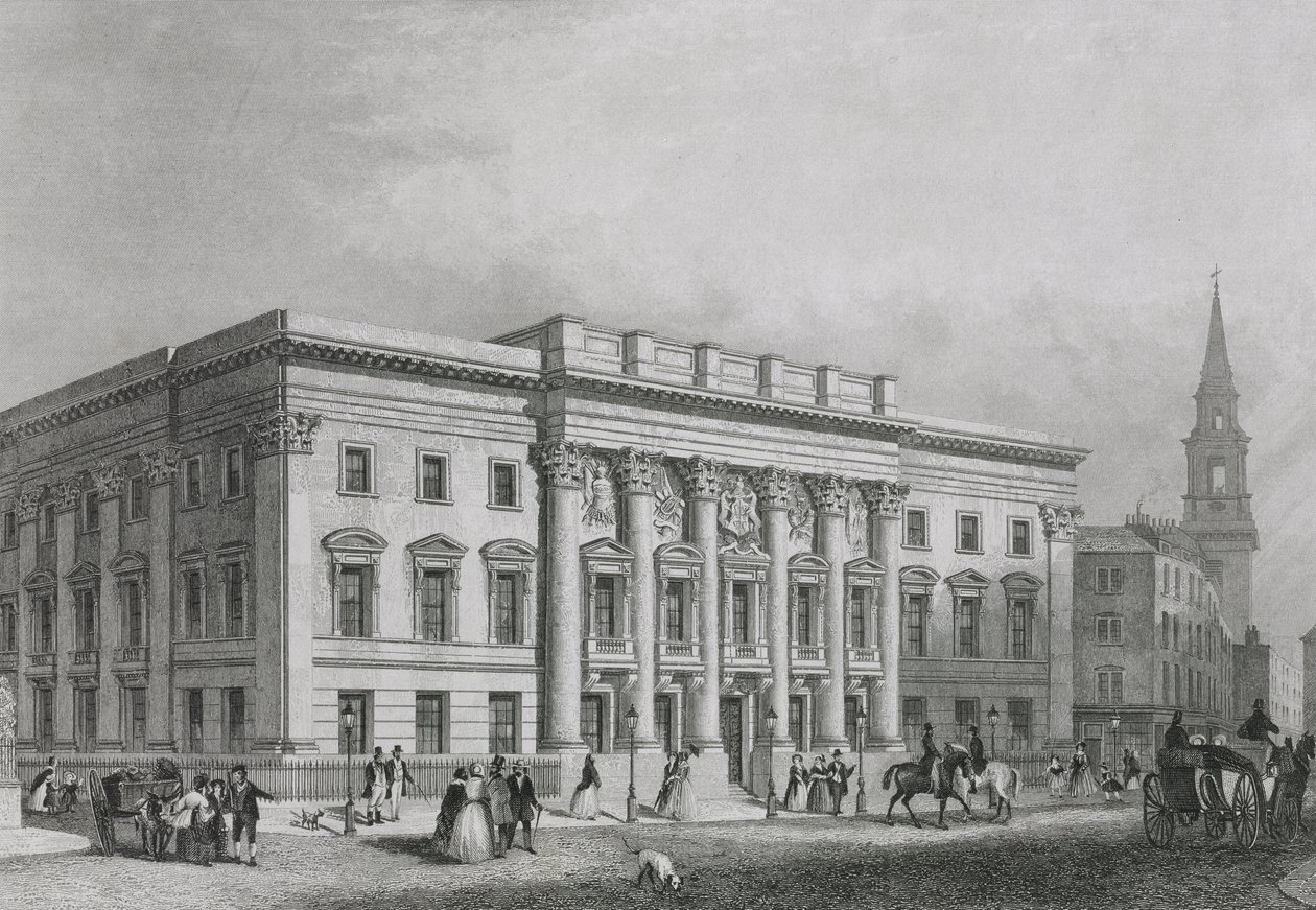 Vista della Sala degli Orafi da Foster Lane, inciso da Albutt, c.1835 da Read