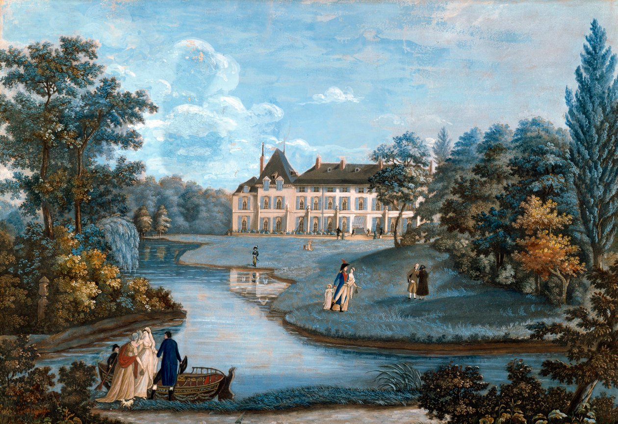 Veduta della facciata e del parco del castello di Malmaison. Acquerello di Regina Catherine Carrey. Inizio 19° secolo da Regina Catherine Carey