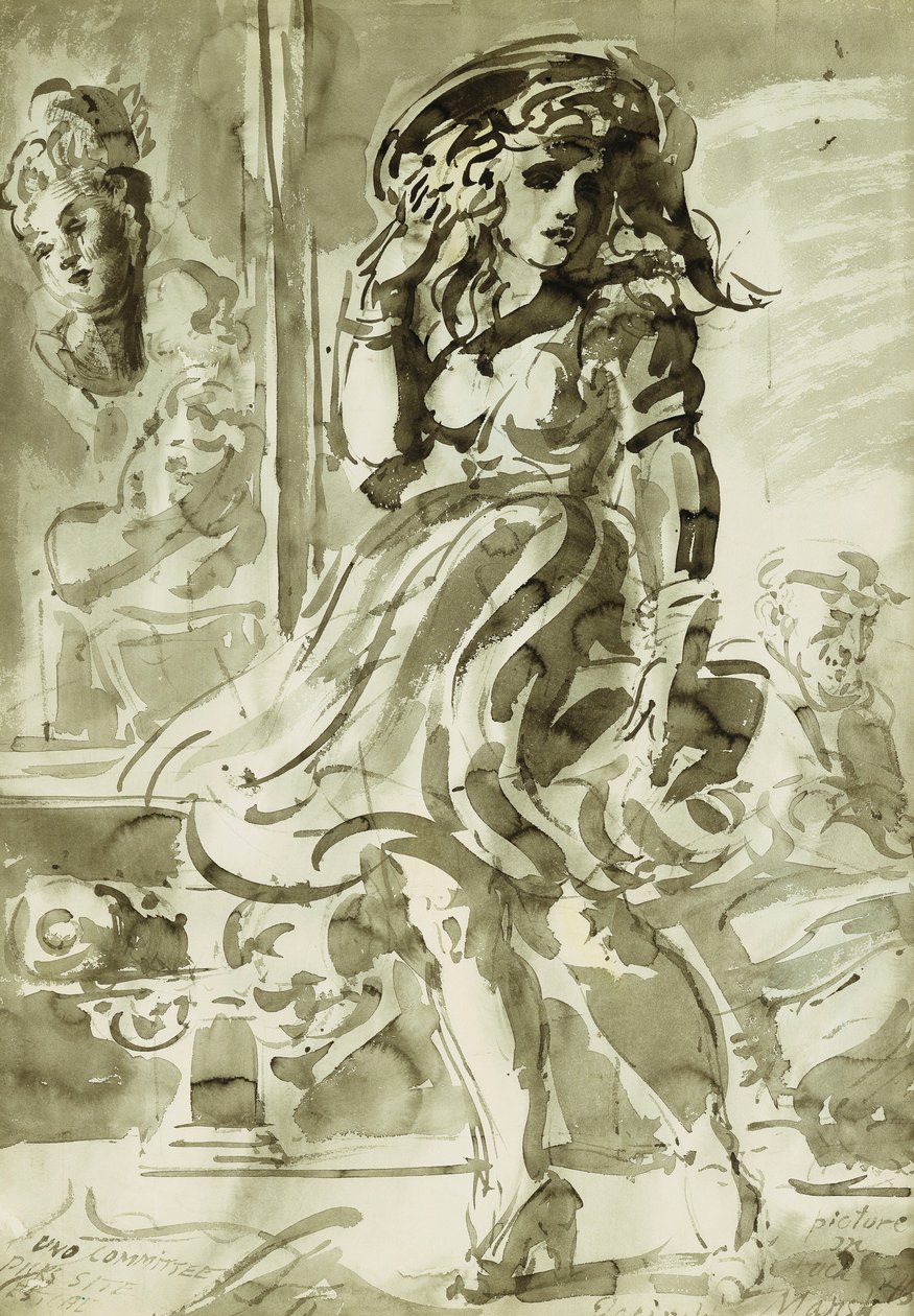 Una gonna gonfiata dal vento: Un disegno a doppia faccia da Reginald Marsh