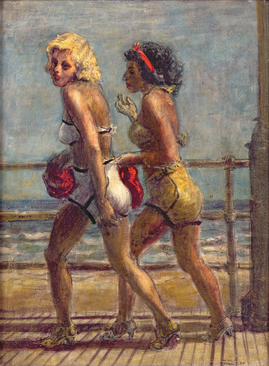 Due ragazze sul lungomare (tempera su tela) da Reginald Marsh