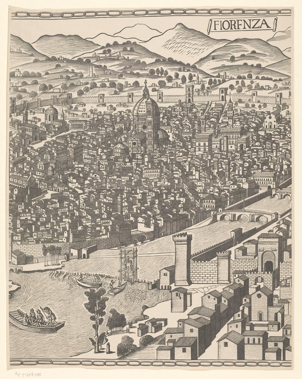 Veduta di Firenze (parte centrale) da Reichsdruckerei