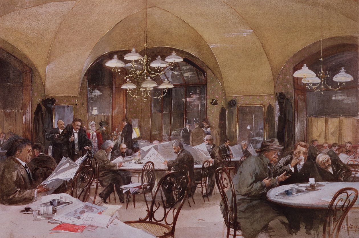 Caffè Griensteidl, Vienna, 1890 da Reinhold Volkel