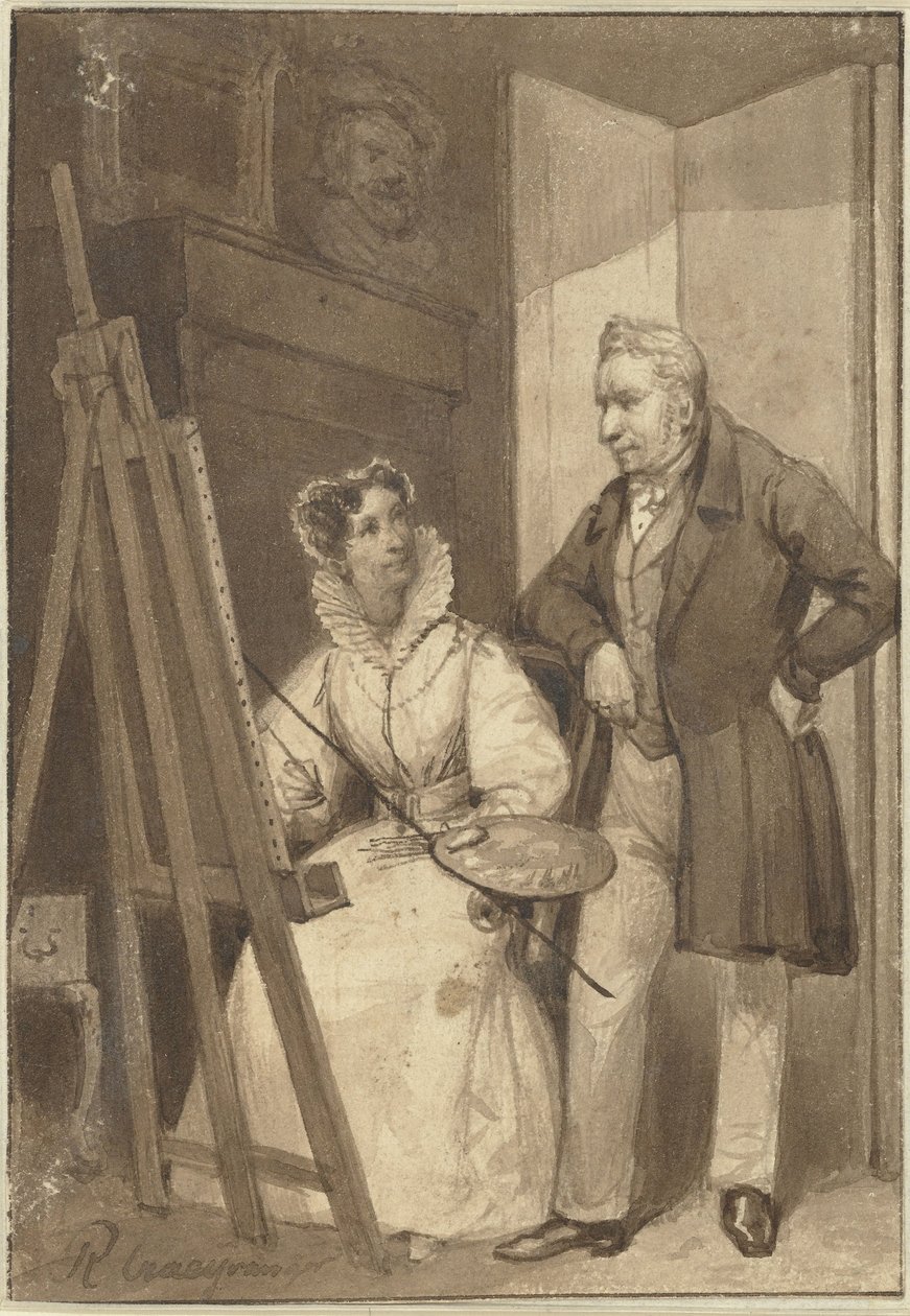 Ritratto di Wilhelmina Frederica Sophia di Prussia, principessa di Orange-Nassau, con suo marito re Guglielmo I da Reinier Craeyvanger