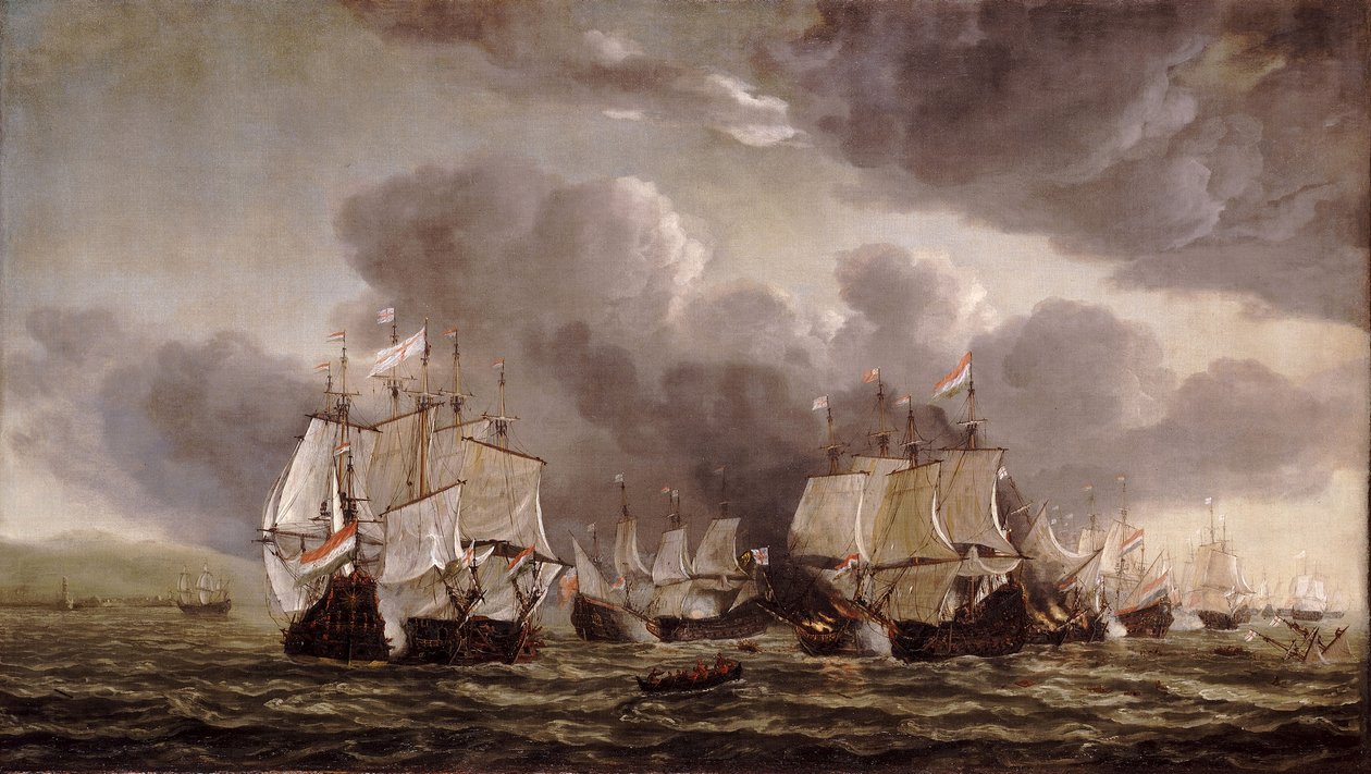 La battaglia di Livorno, 4 marzo 1653 da Reinier Nooms