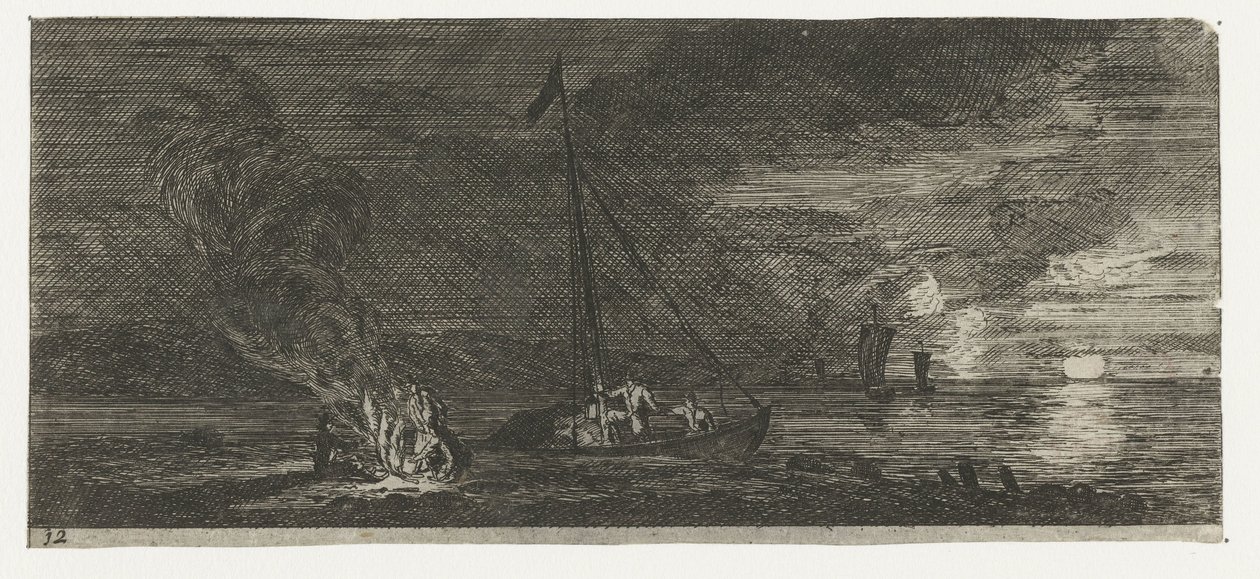 Veduta marina notturna (serie di vari imbarchi e simili) da Reinier Nooms