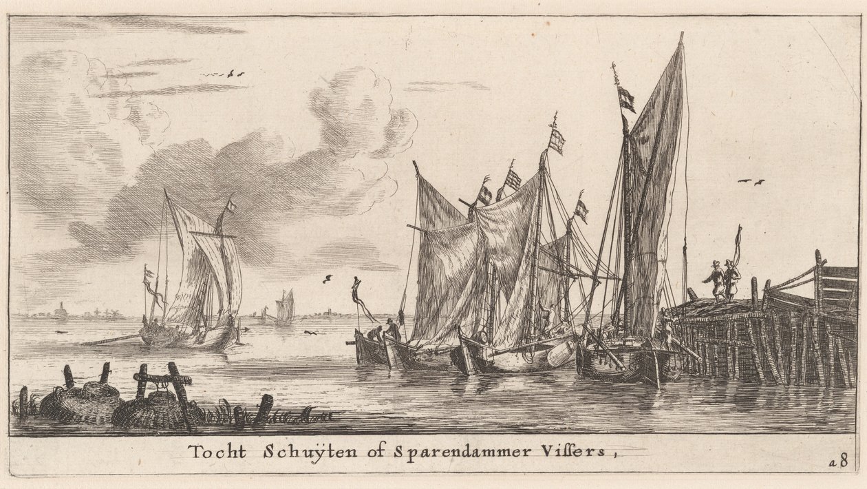 "Tocht Schuiten" o barche da pesca di Spaarndam da Reinier Nooms, called Zeeman