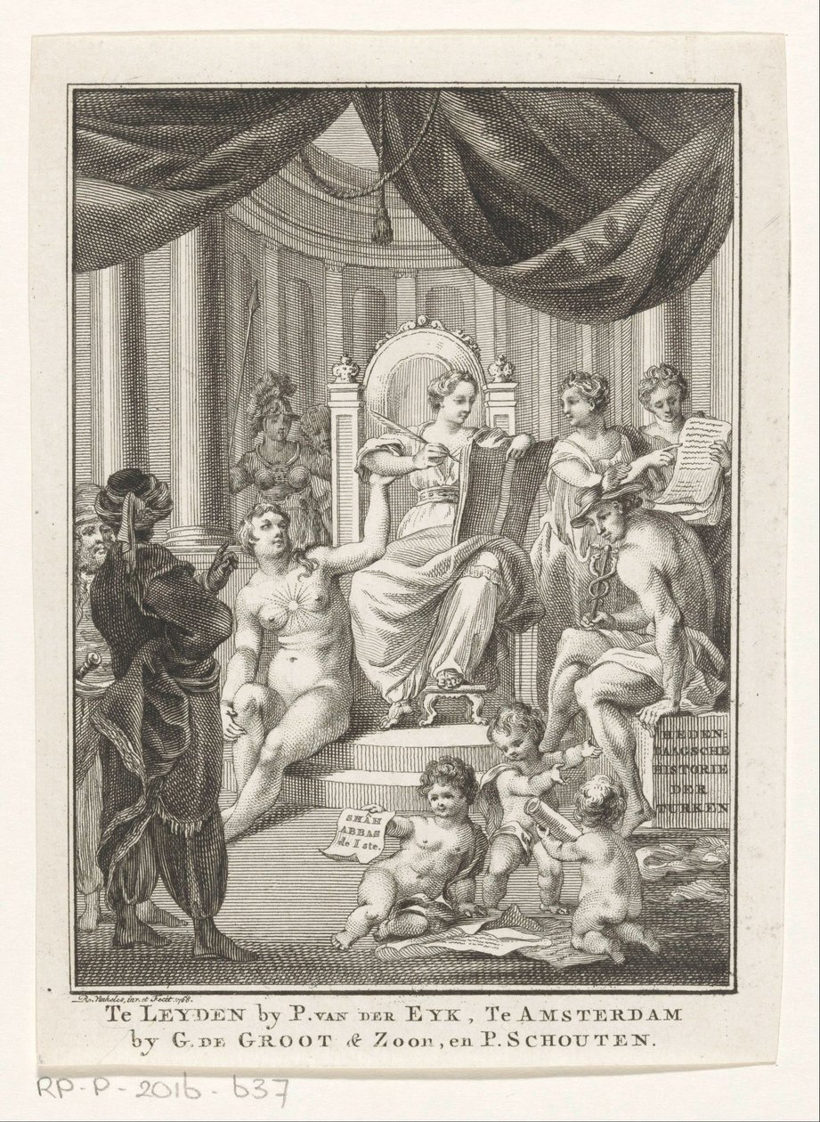 Rappresentazione allegorica con Storia, Verità, Antichità e Prudenza da Reinier Vinkeles (I)
