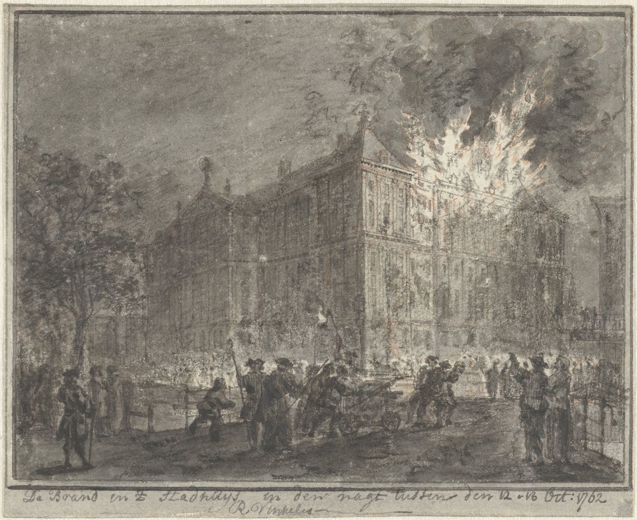 Incendio nel municipio di Amsterdam, 1762 da Reinier Vinkeles (I)