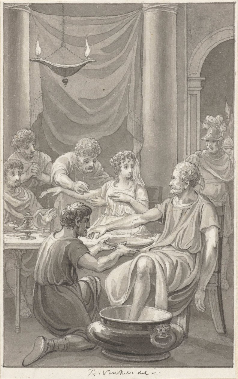 Il suicidio di Seneca e sua moglie da Reinier Vinkeles (I)