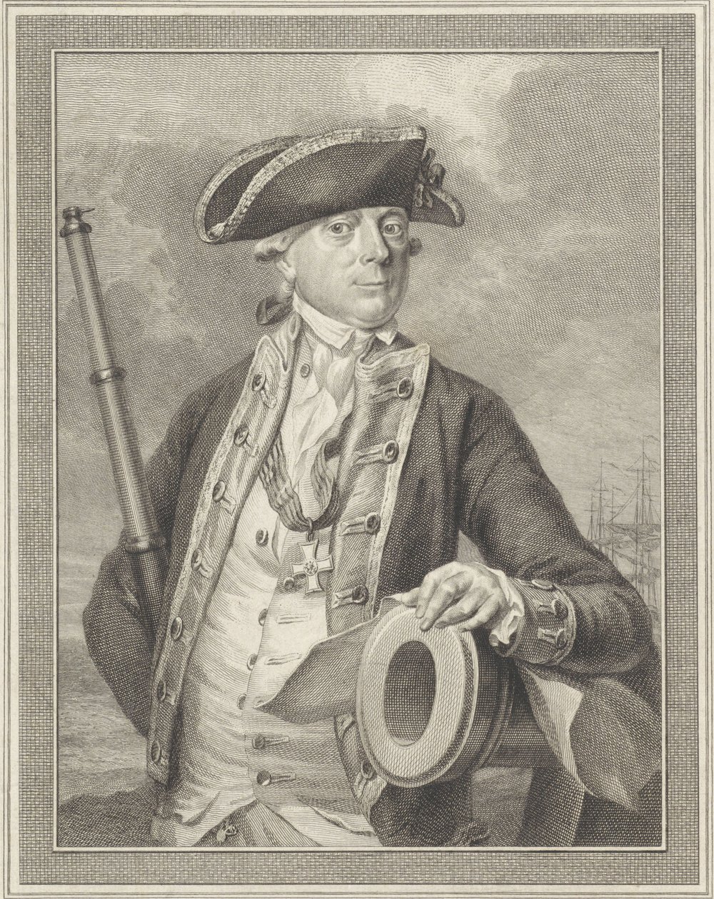 Ammiraglio Jan Hendrik van Kinsbergen 1735-1819, Conte di Doggersbank, 1781 da Reinier Vinkeles