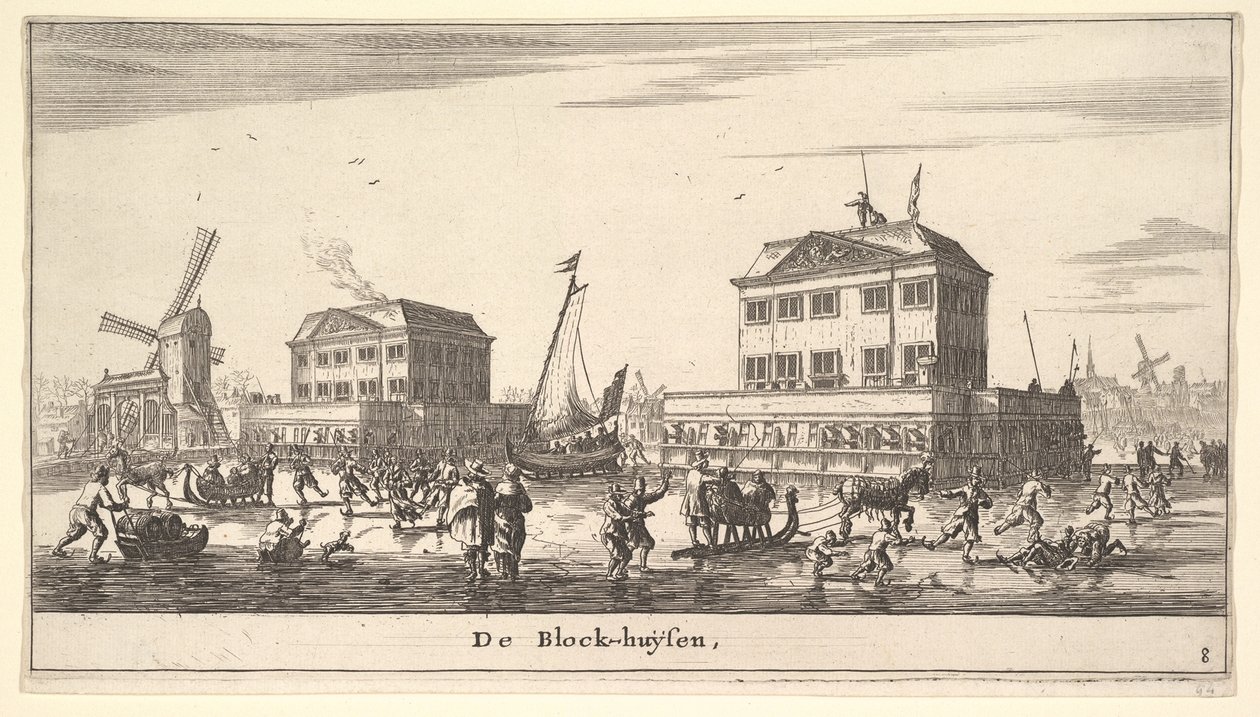 Scena invernale al Blockhouse di Amsterdam, XVII secolo da Reinier Zeeman