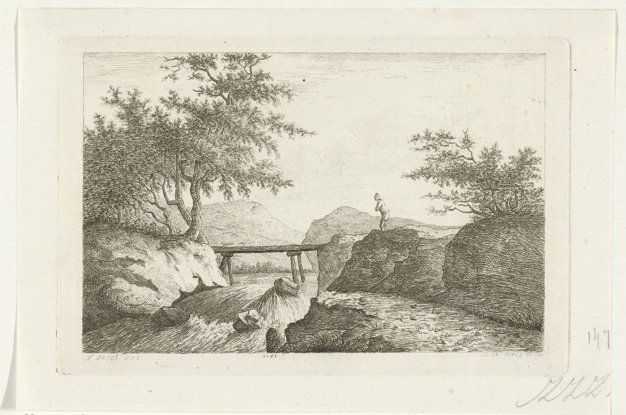 Ponte presso una cascata da Reinierus Albertus Ludovicus baron van Isendoorn à Blois