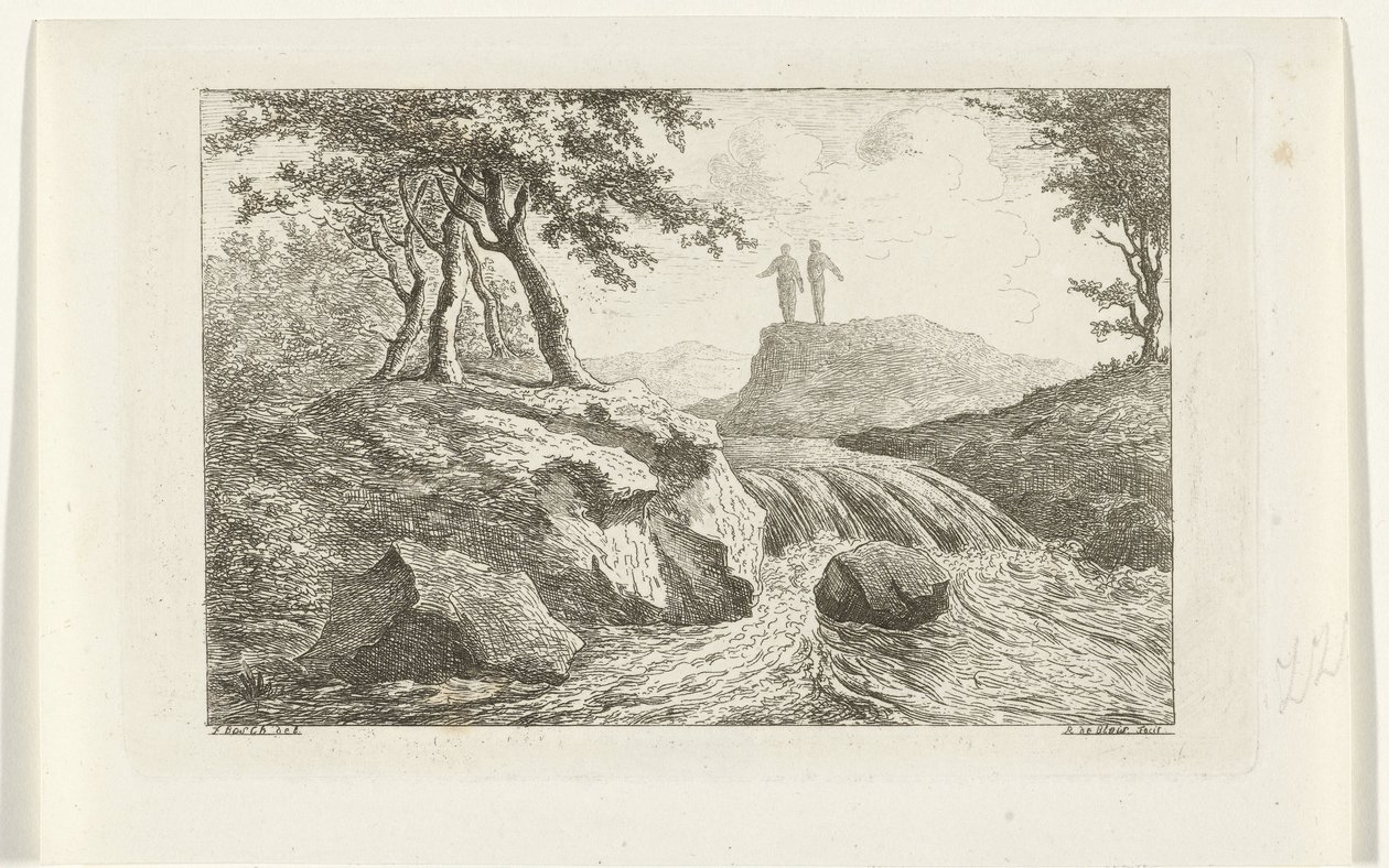 Paesaggio con cascata da Reinierus Albertus Ludovicus baron van Isendoorn à Blois