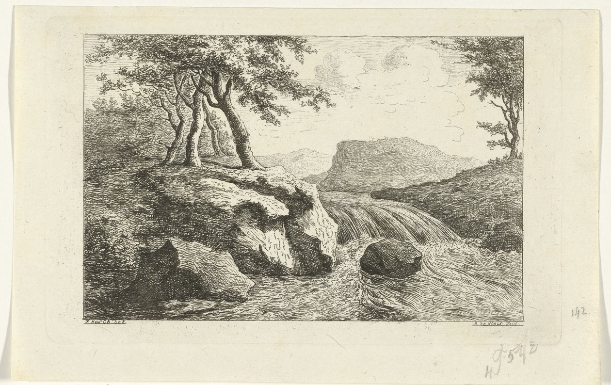 Paesaggio con cascata da Reinierus Albertus Ludovicus baron van Isendoorn à Blois