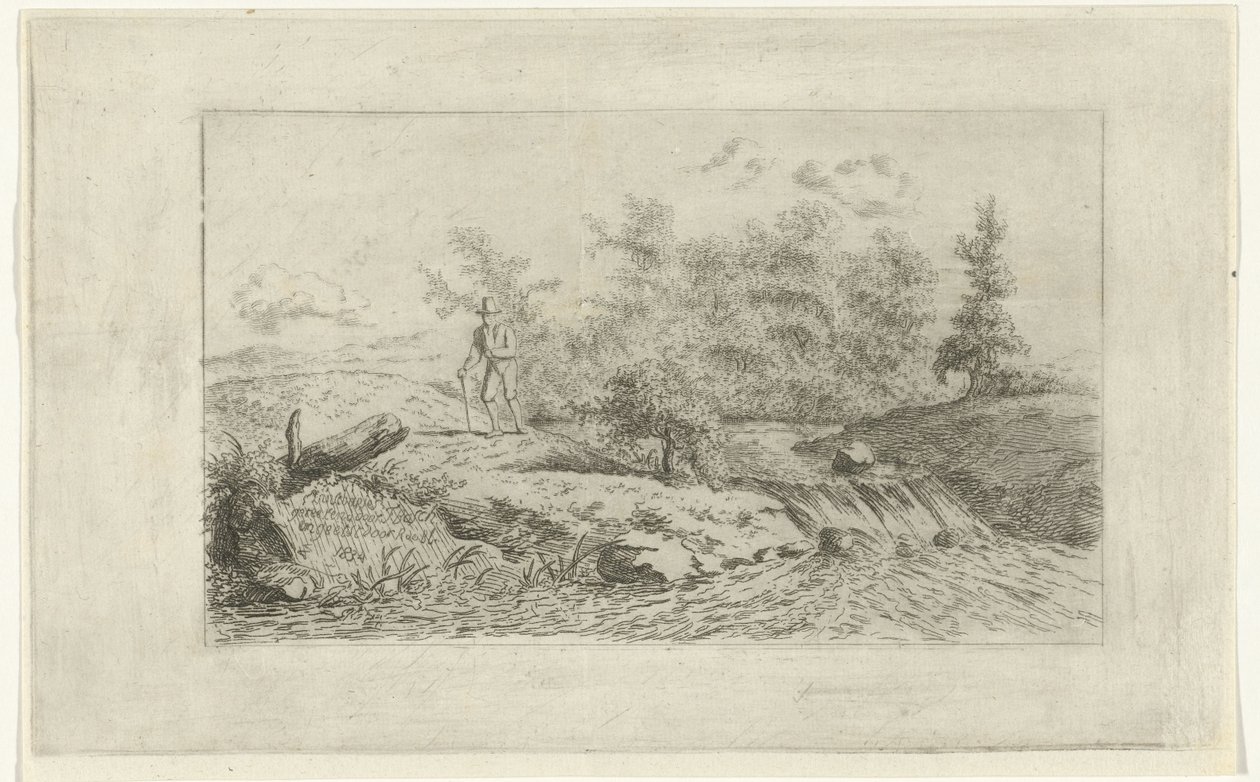 Uomo presso una cascata da Reinierus Albertus Ludovicus baron van Isendoorn à Blois