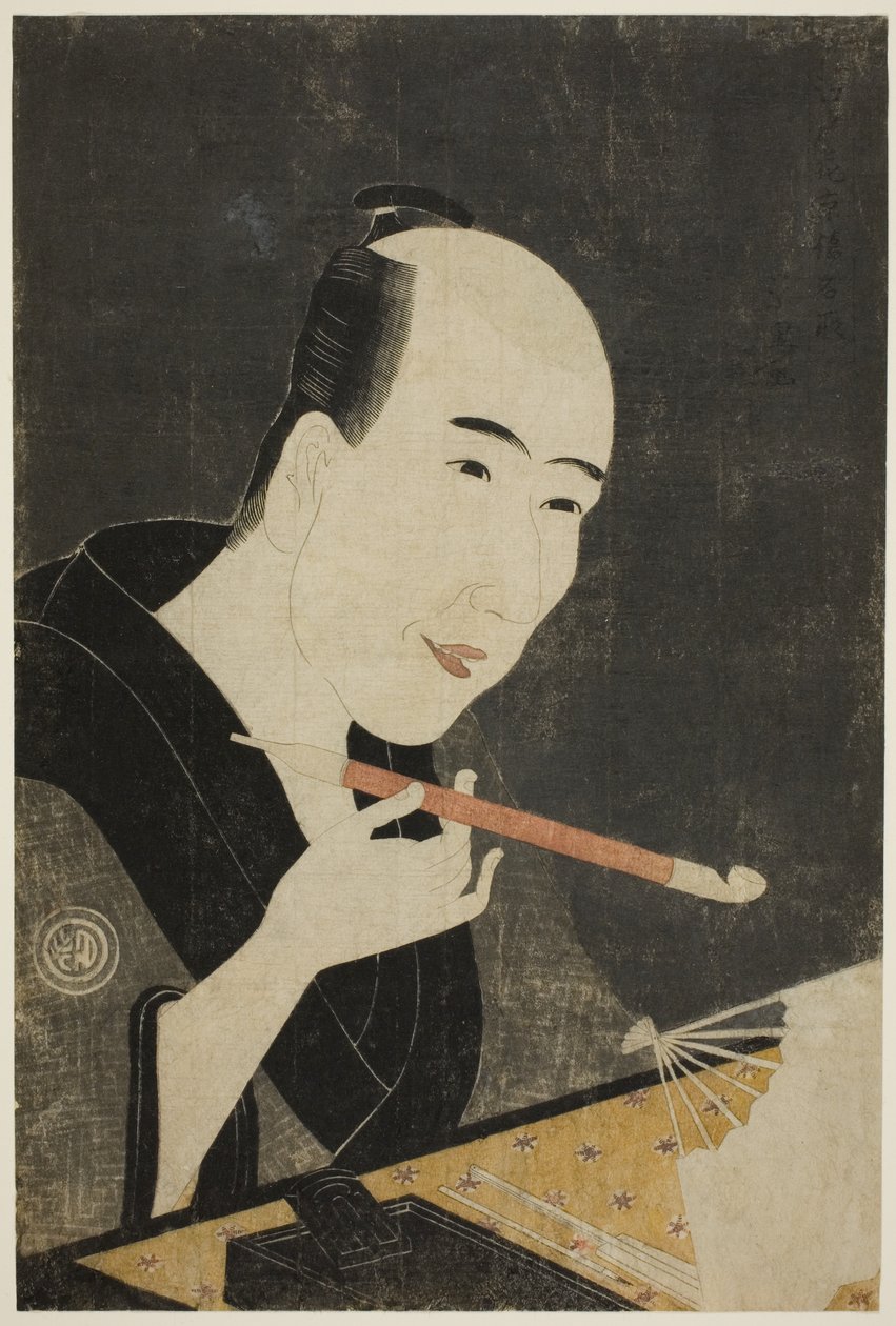 Ritratto di Santo Kyoden, il maestro di Kyobashi (Edo hana Kyobashi natori) da Chōkyōsai Eiri