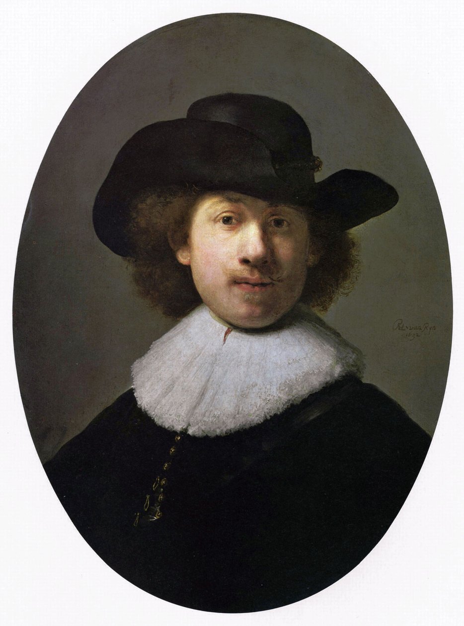 Autoritratto con cappello a tesa larga da Rembrandt van Rijn