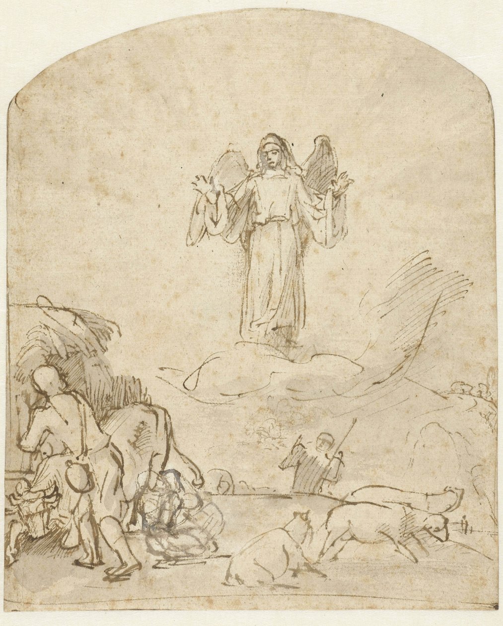 Annunciazione ai pastori, c.1650 da Rembrandt van Rijn