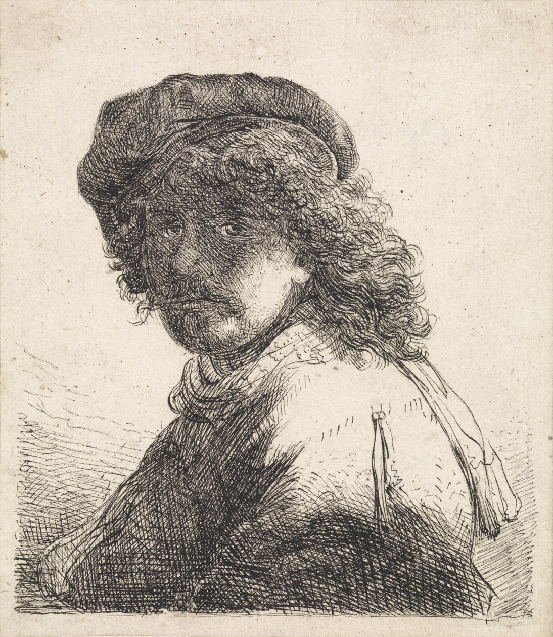 Rembrandt van Rijn con berretto e sciarpa da Rembrandt van Rijn