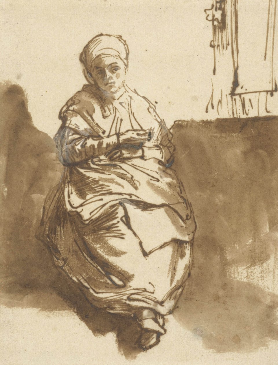 Saskia seduta vicino a una finestra, c.1638 da Rembrandt van Rijn