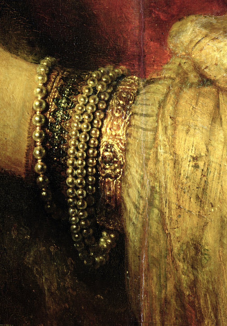Ritratto di Saskia van Uylenburgh (1612-42) in costume ricco (dettaglio) da Rembrandt van Rijn