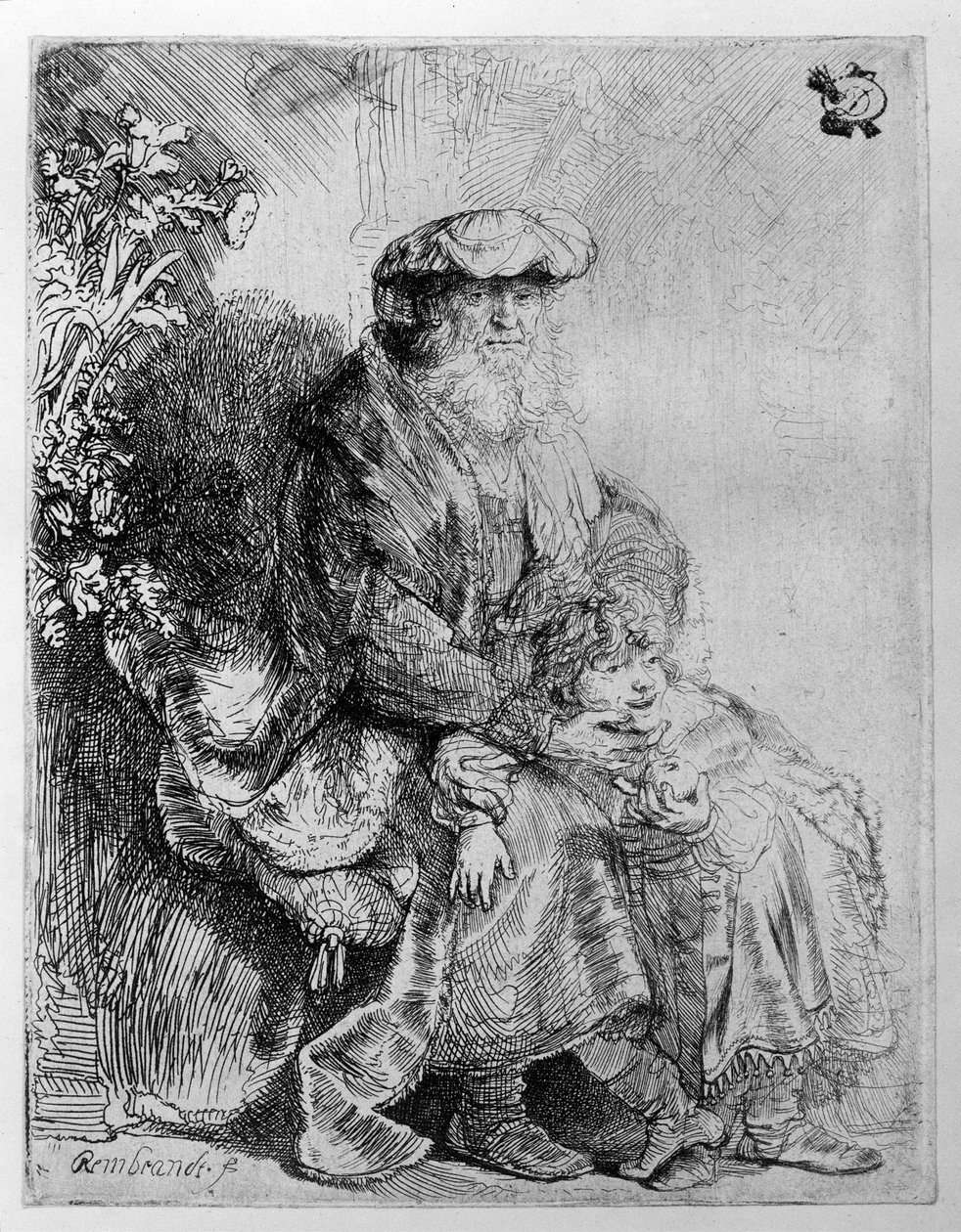 Abramo che tiene il giovane Isacco, c.1637 da Rembrandt van Rijn