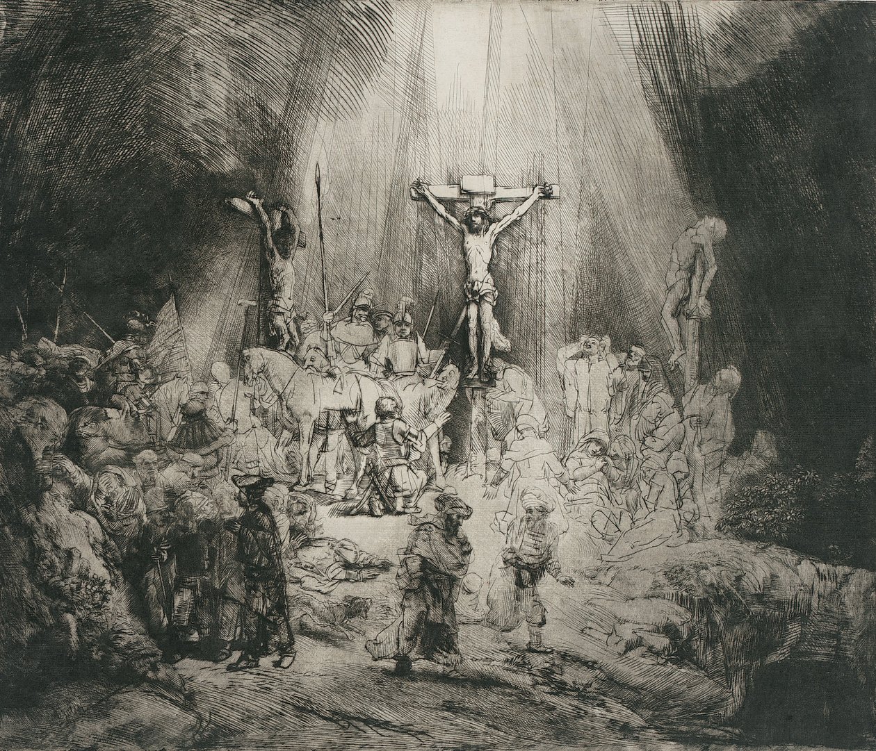 Cristo Crocifisso tra i Due Ladroni (Le Tre Croci) da Rembrandt van Rijn