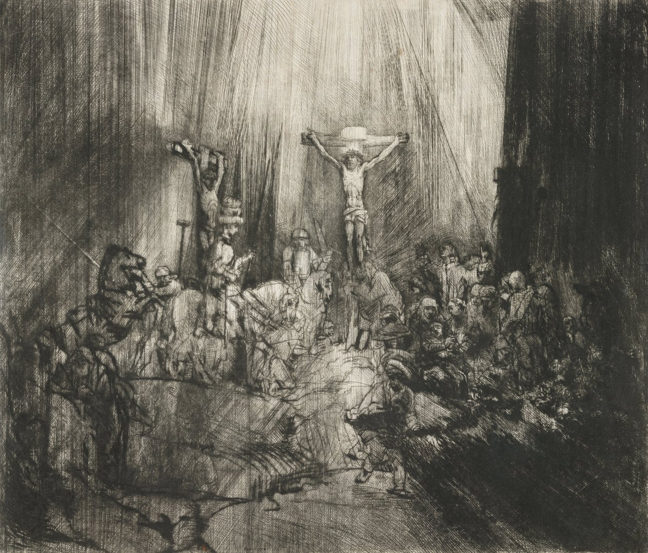 Cristo crocifisso tra due ladroni (Le tre croci) da Rembrandt van Rijn