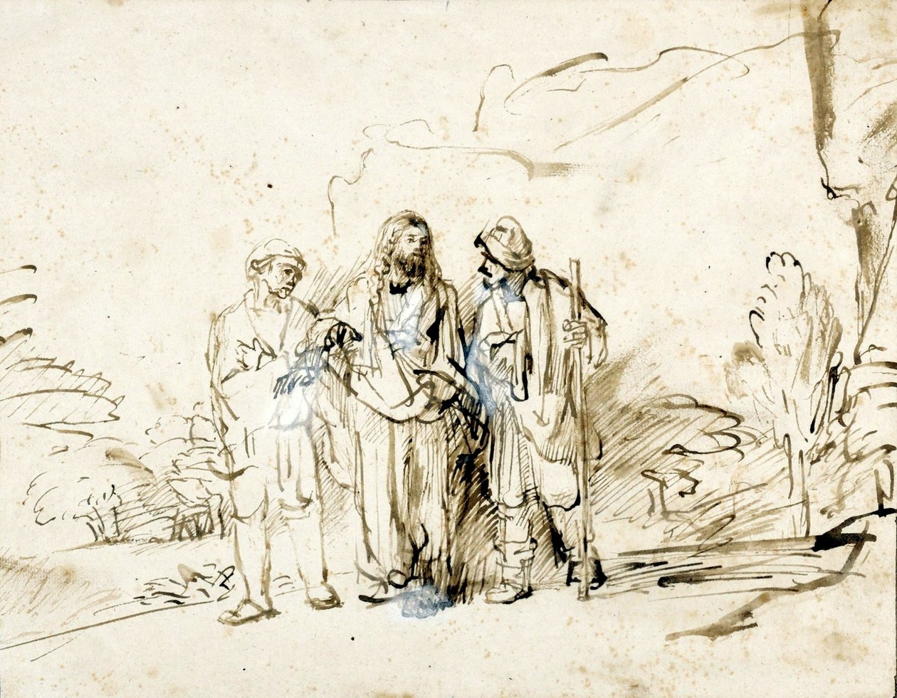 Cristo con due discepoli sulla strada per Emmaus da Rembrandt van Rijn