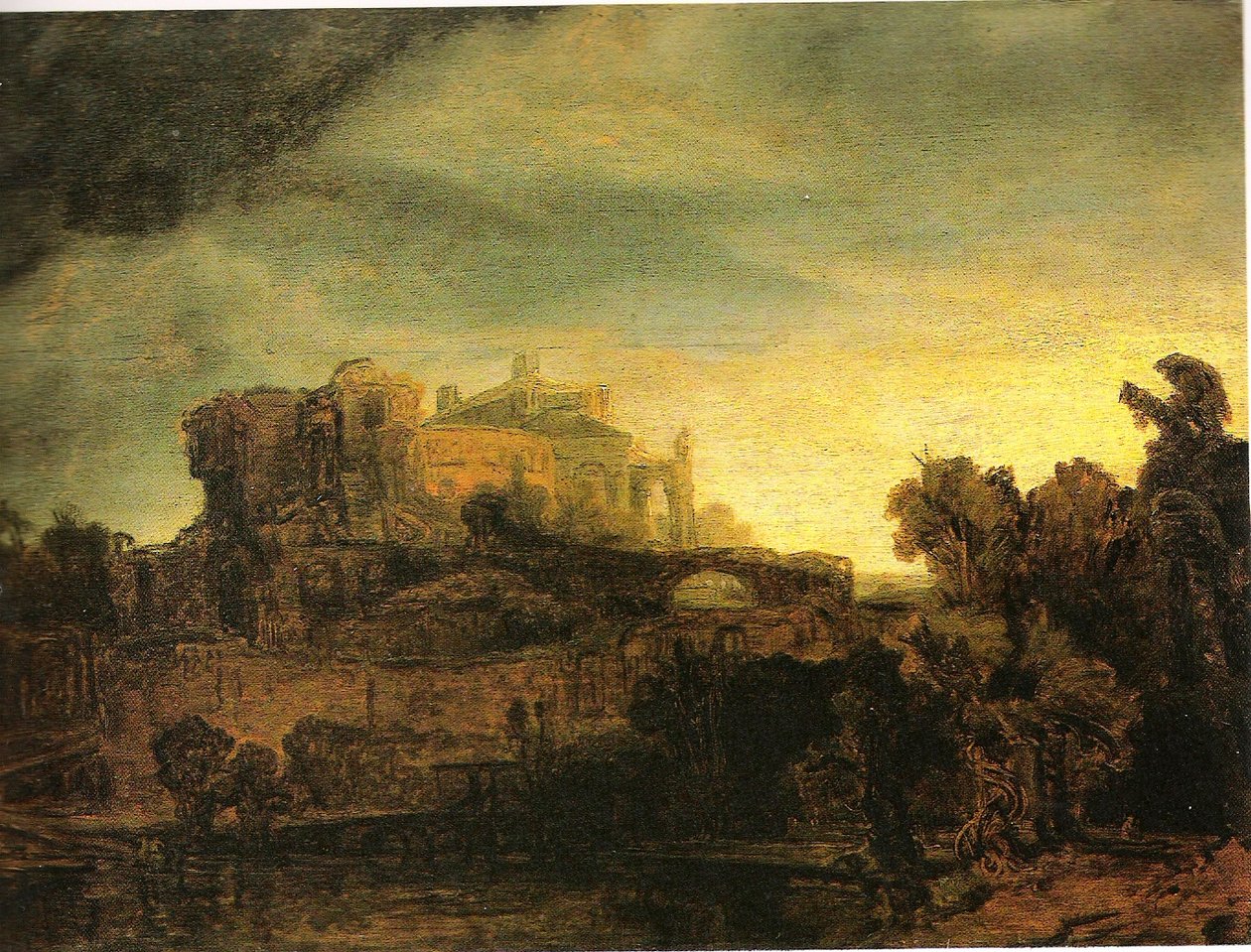 Paesaggio con edifici da Rembrandt van Rijn