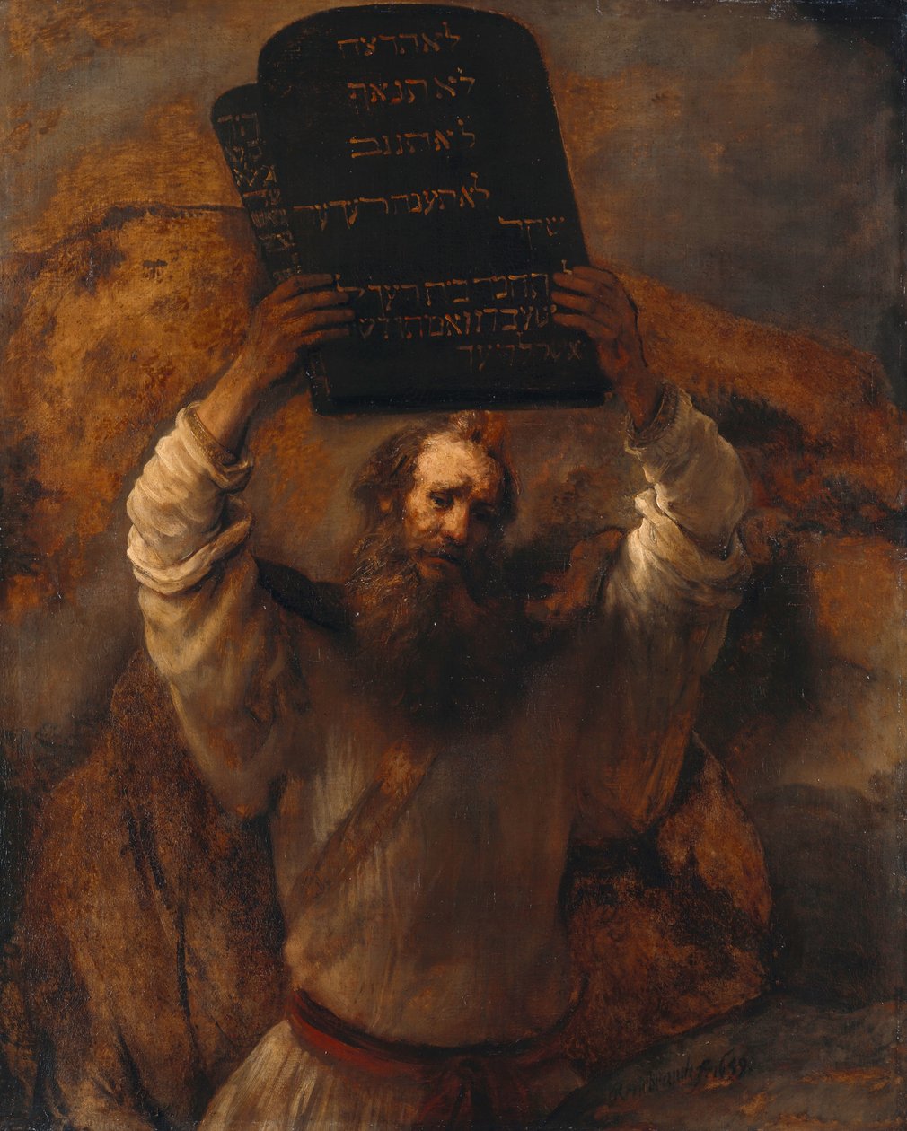 Mosè con i dieci comandamenti da Rembrandt van Rijn
