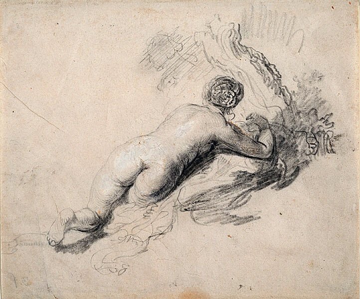 Donna nuda reclinata da Rembrandt van Rijn
