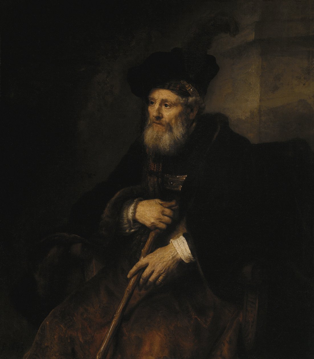 Vecchio con un bastone da Rembrandt van Rijn