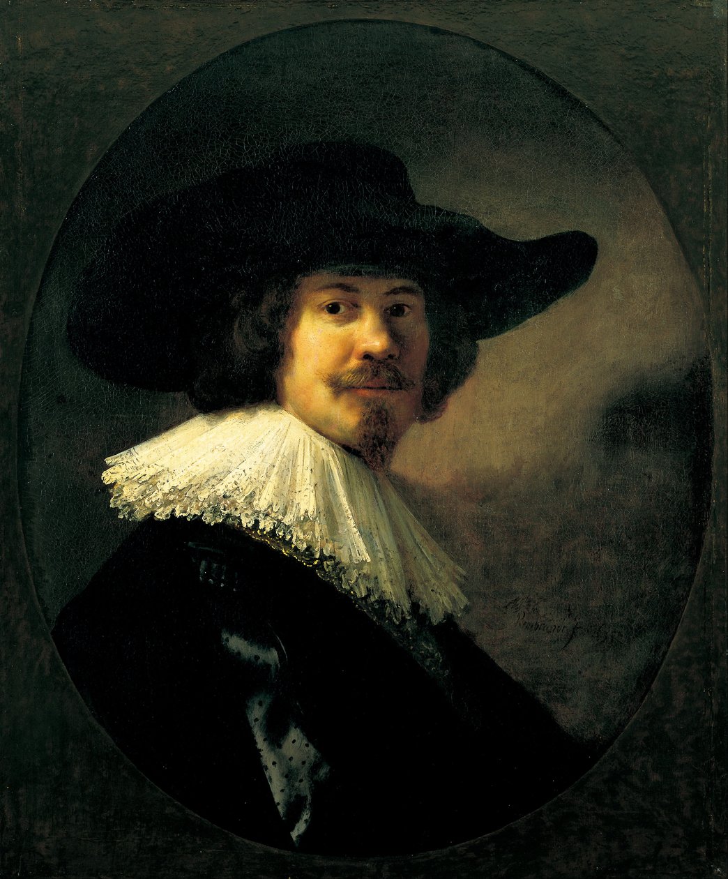 Ritratto di un uomo con cappello a tesa larga da Rembrandt van Rijn
