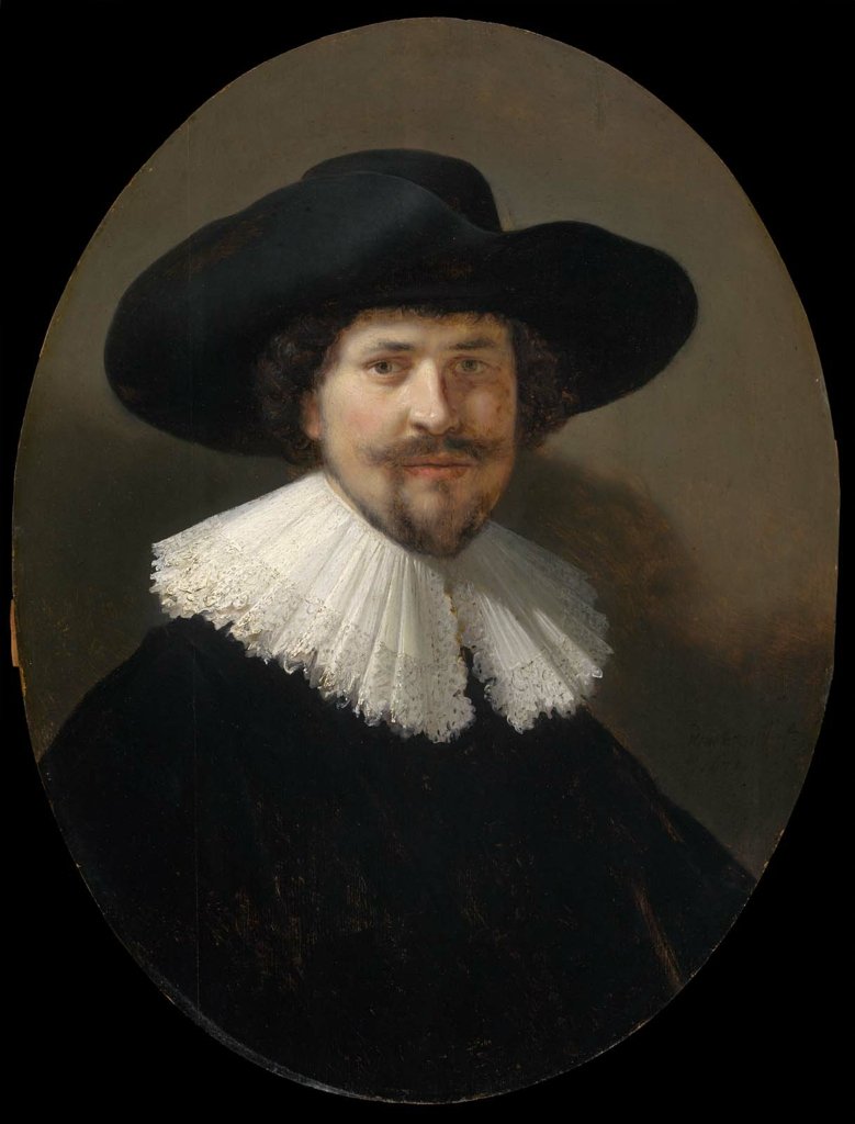 Ritratto di un uomo con un cappello a tesa larga da Rembrandt van Rijn